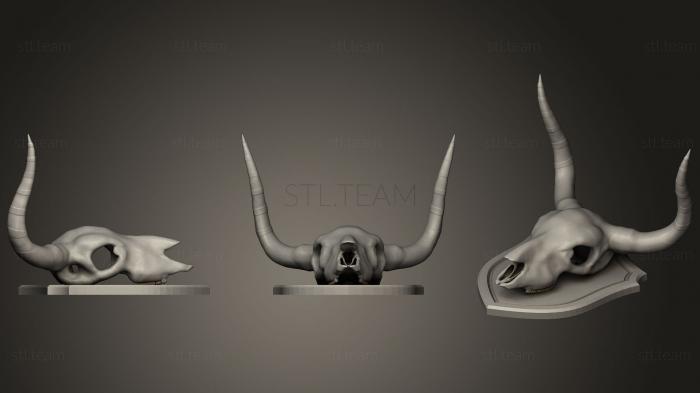 3D модель Череп коровы на щите (STL)